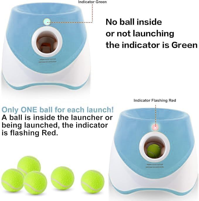 Automatic Dog Ball Launcher with 10-30Ft 3 Launching Distance (2 Inch) -Blue