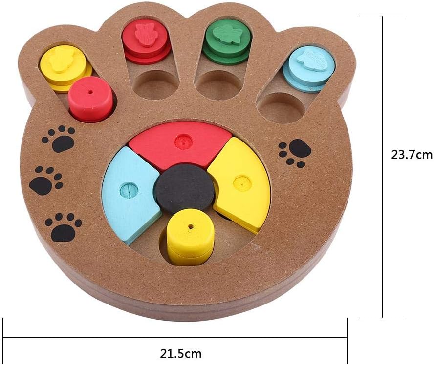Wooden Dog Puzzle Toy Feeder (Paw Print Type)