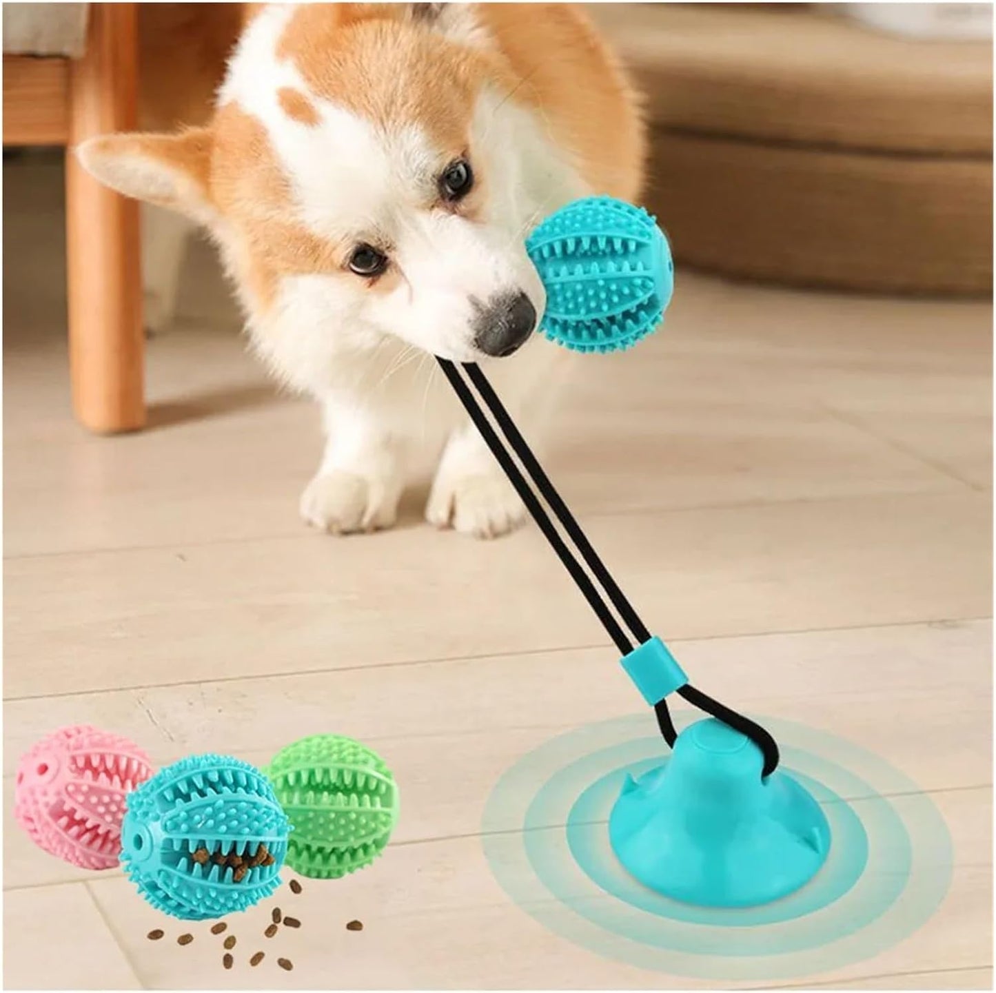 Interactive Suction Cup Chew Ball with Food Dispenser (L)