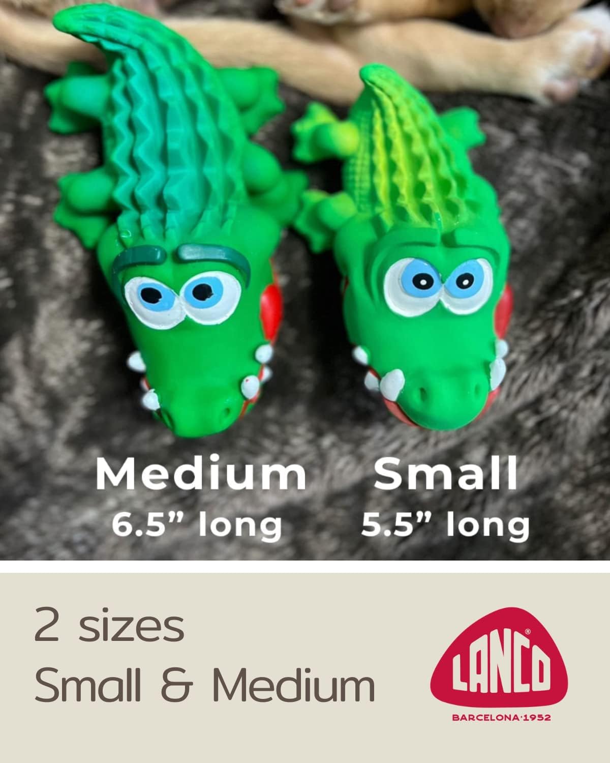Crocodile Sensory Dog Toy Natural Rubber (Latex)