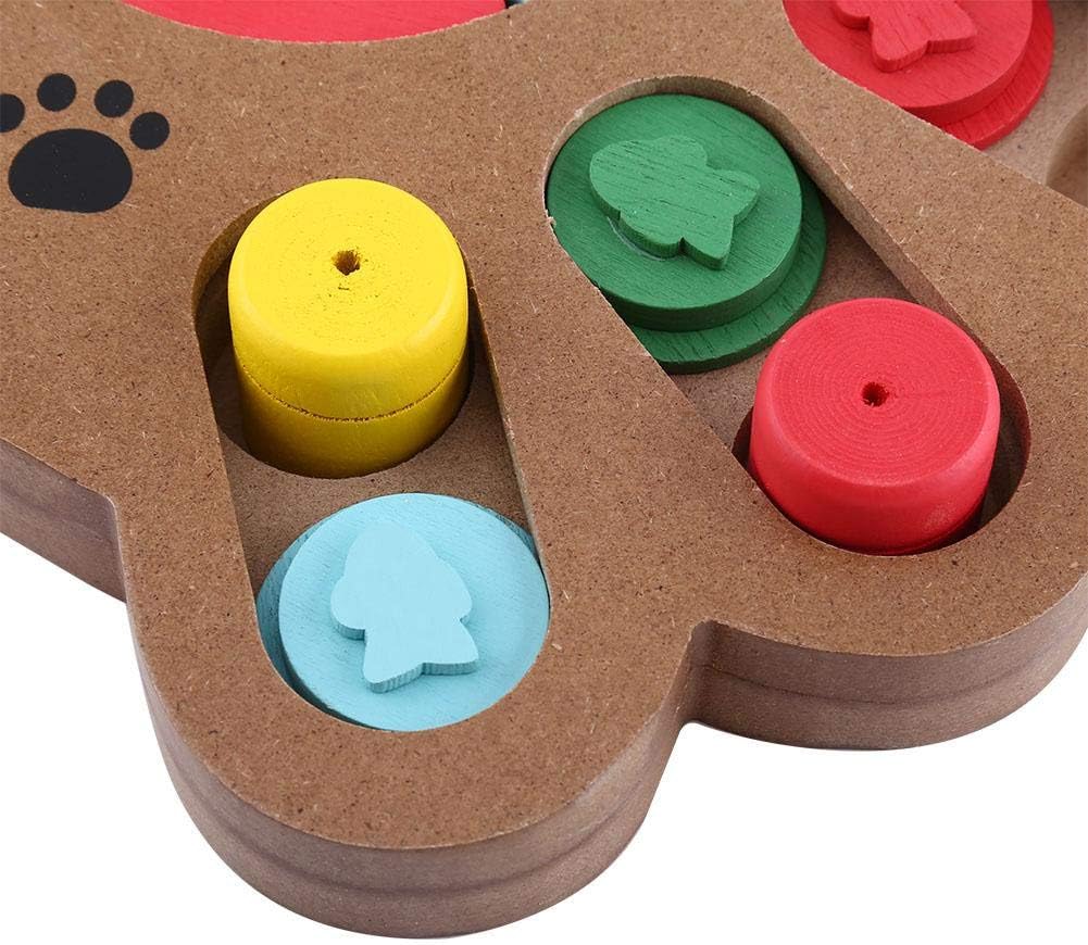 Wooden Dog Puzzle Toy Feeder (Paw Print Type)