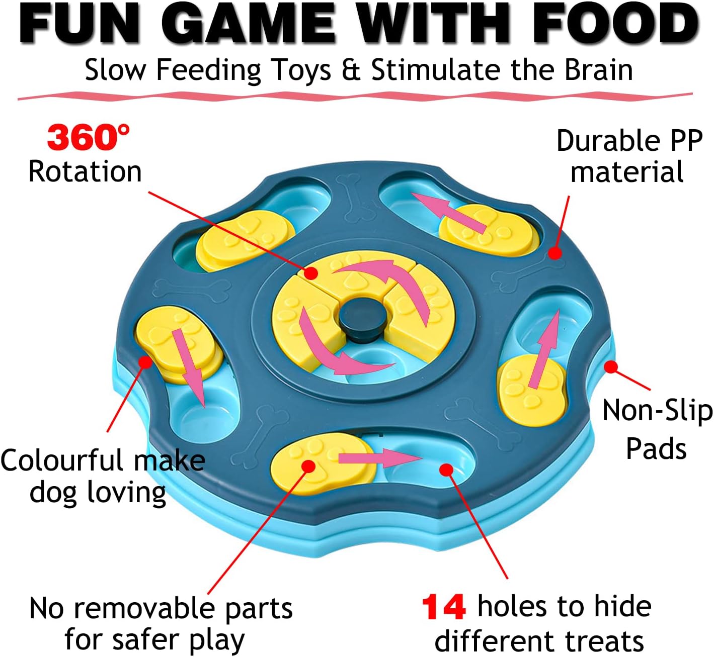 Interactive Puzzle Toy for Large, Medium, Small Smart Dogs