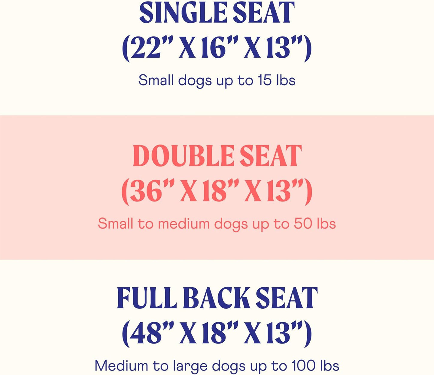 Pupprotector Medium-Large Dog Car Booster Seat, Detachable for Front & Back, Orthopedic Travel Bed, Gray, Double Seat