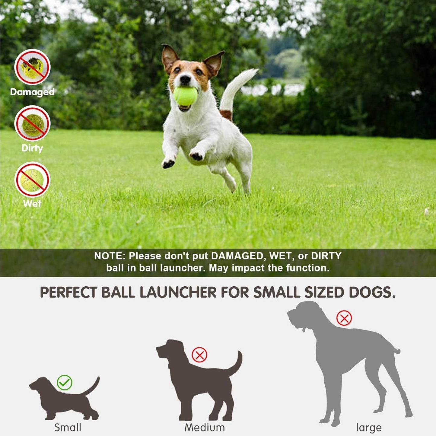 Automatic Dog Ball Launcher with 10-30Ft 3 Launching Distance (2 Inch) -Blue