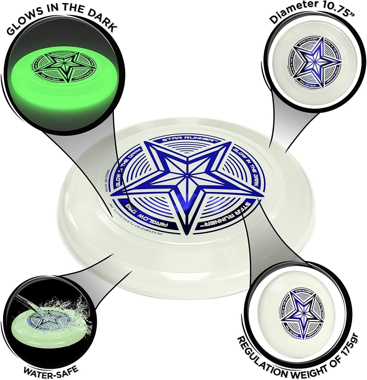 Ultimate Frisbee Disc 175G Glowing Flying Disc for Kids, Adults, and Dogs