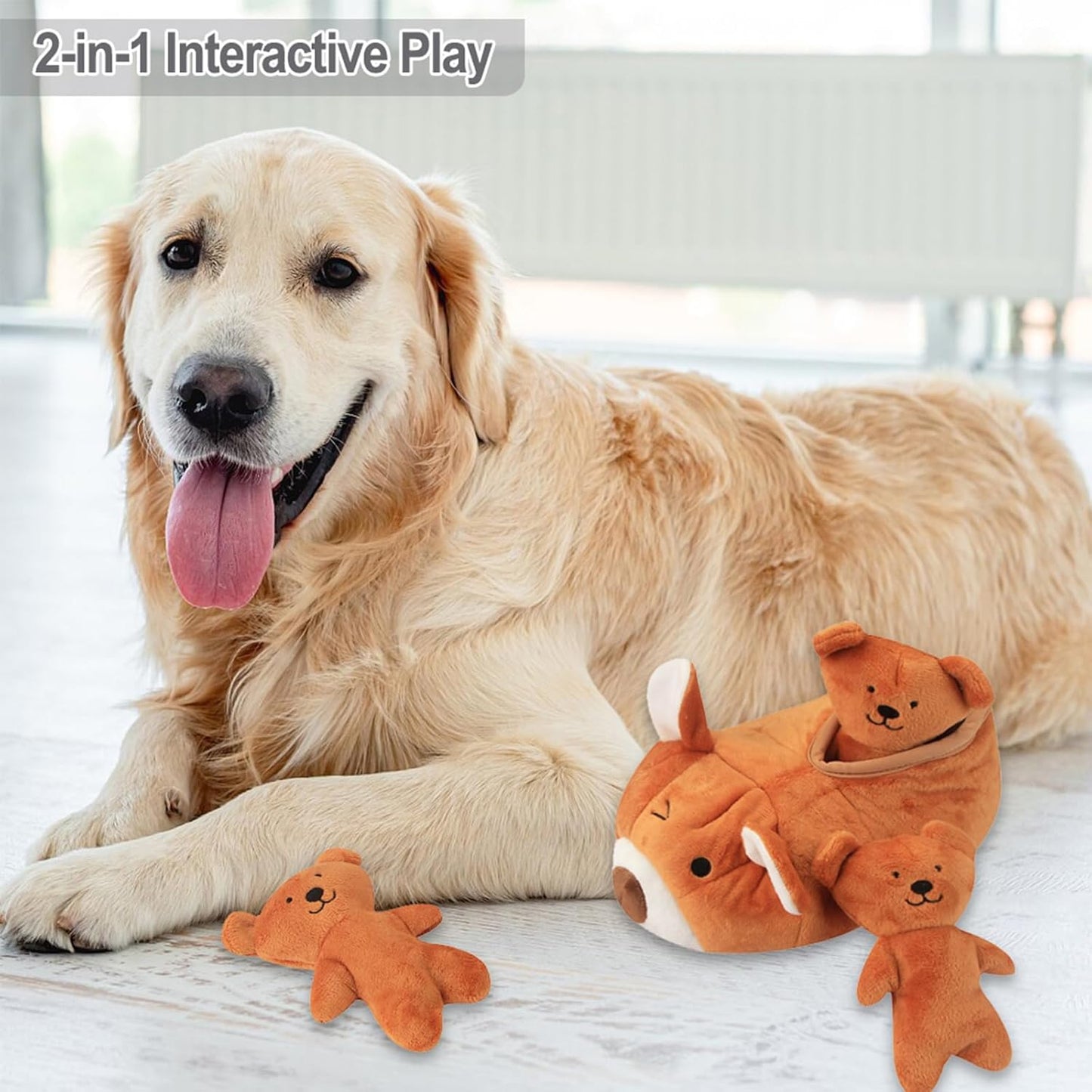 Plush Dog Toy Squeaky Bear