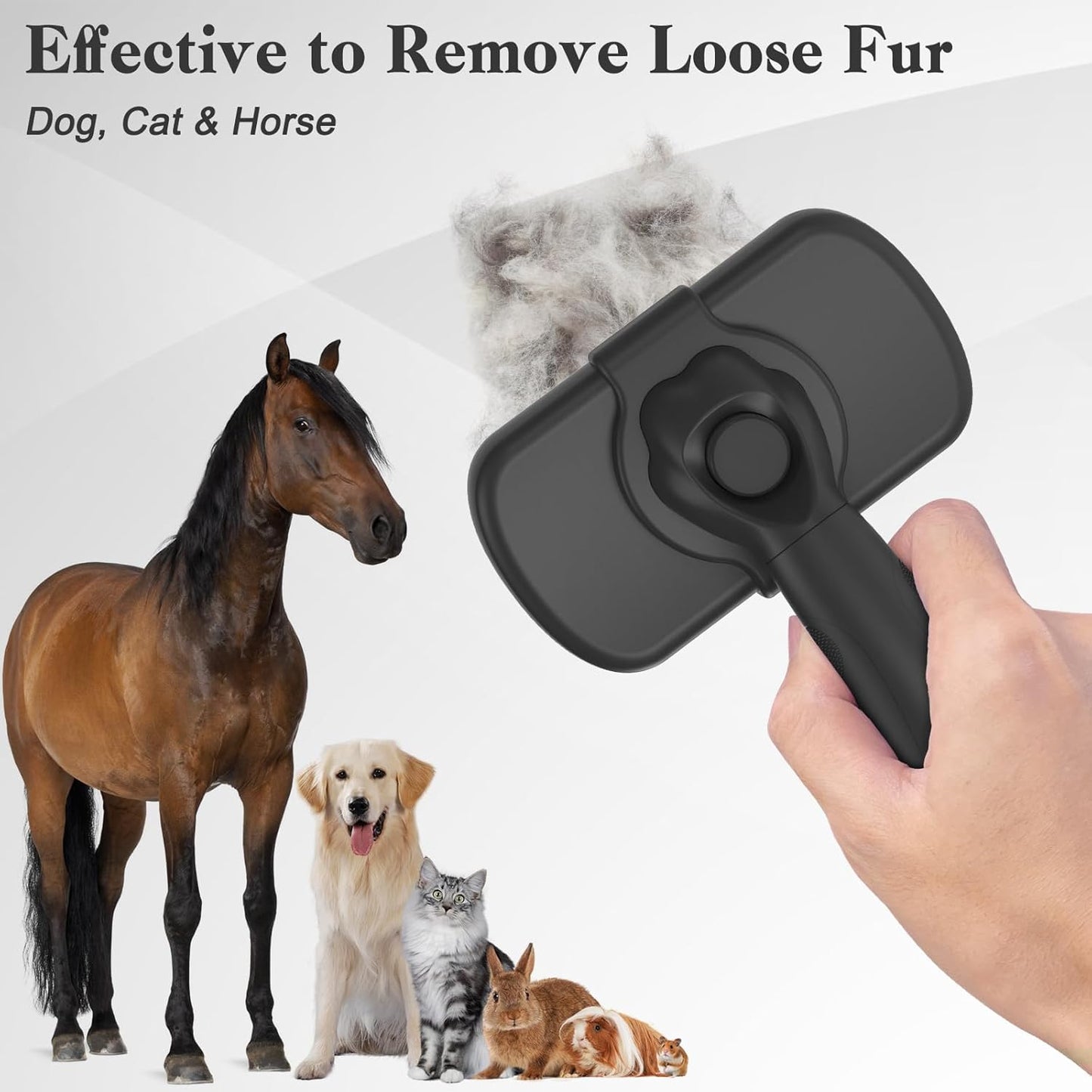 Self Cleaning Shedding Brush (Black)