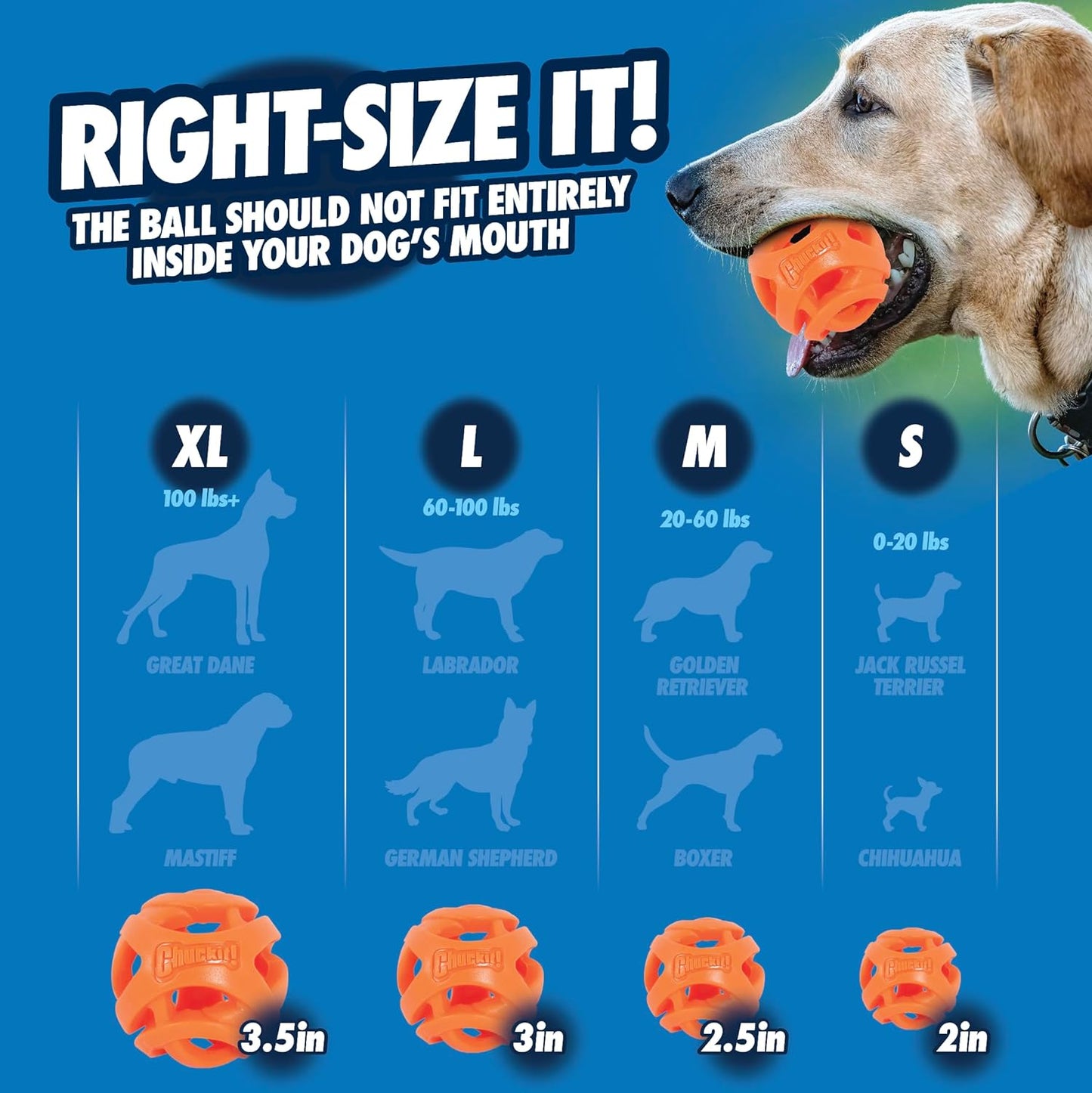 Air Fetch Ball Dog Toy, Small (2 Inch Diameter), for Dogs 0-20 Lbs, Pack of 2