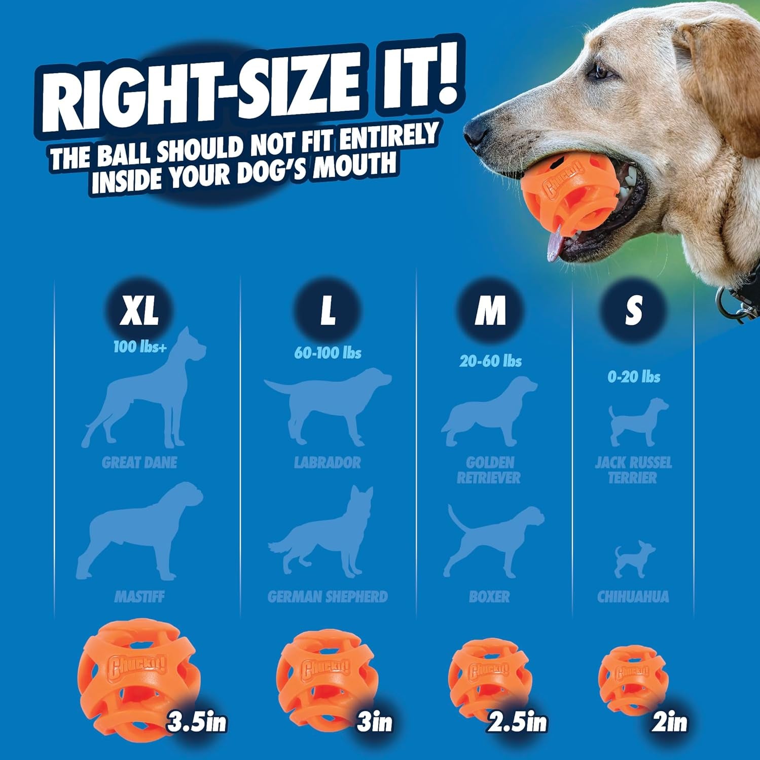 Air Fetch Ball Dog Toy, Small (2 Inch Diameter), for Dogs 0-20 Lbs, Pack of 2