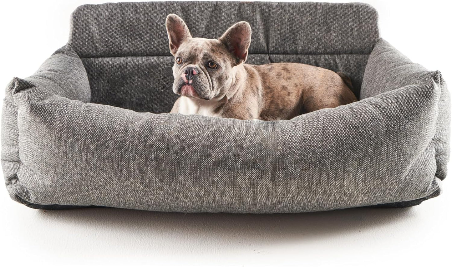 Pupprotector Medium-Large Dog Car Booster Seat, Detachable for Front & Back, Orthopedic Travel Bed, Gray, Double Seat