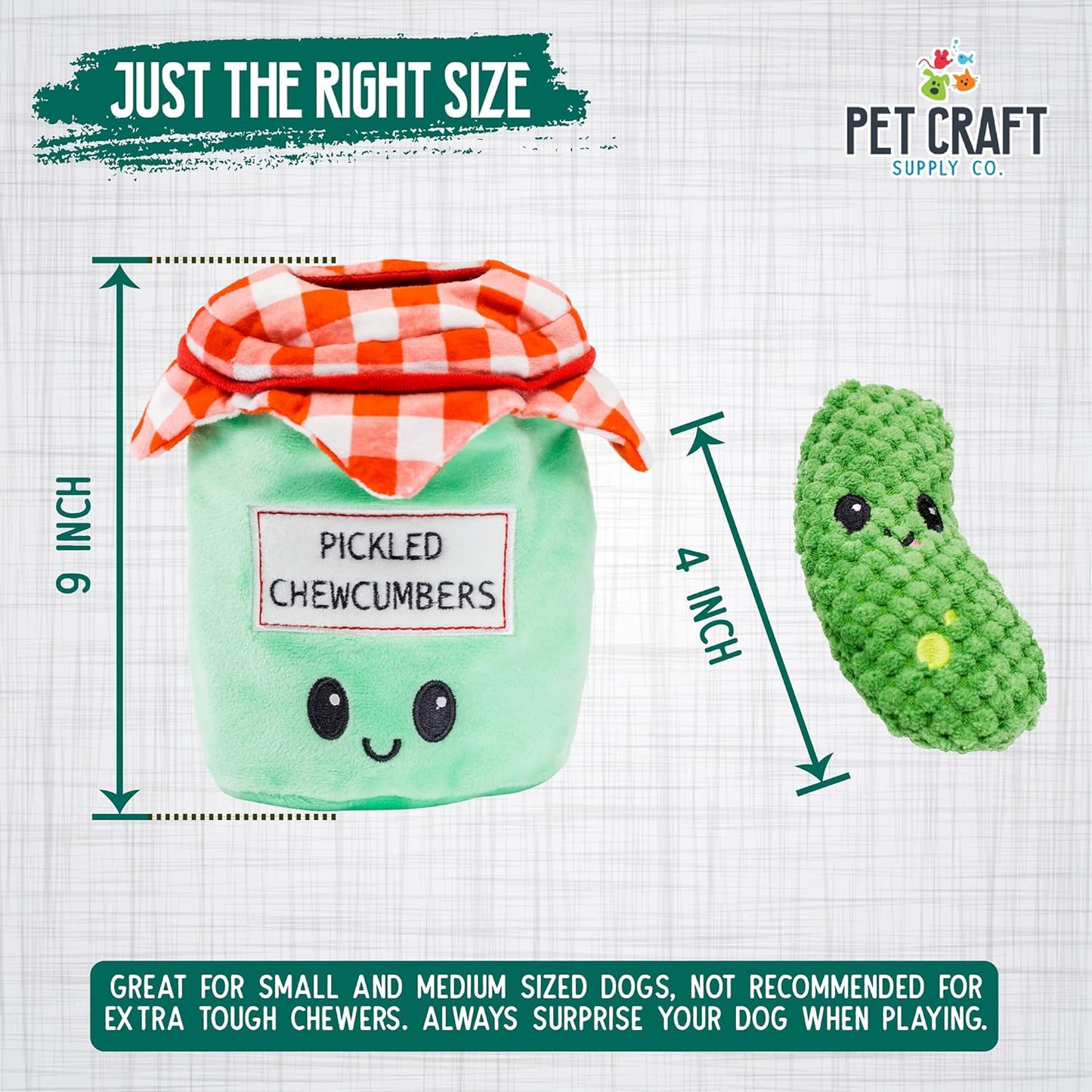 Plush Crinkle Squeaky Toy (Pickles)