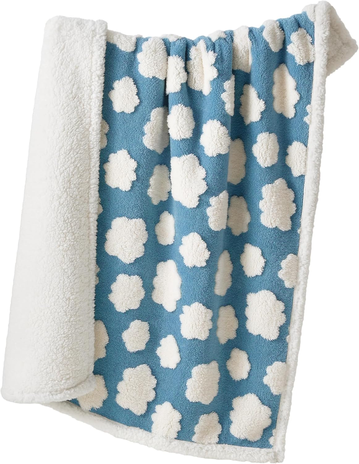 Waterproof Dog Blanket for Medium Dogs, 3D Textured Cloud (Blue)