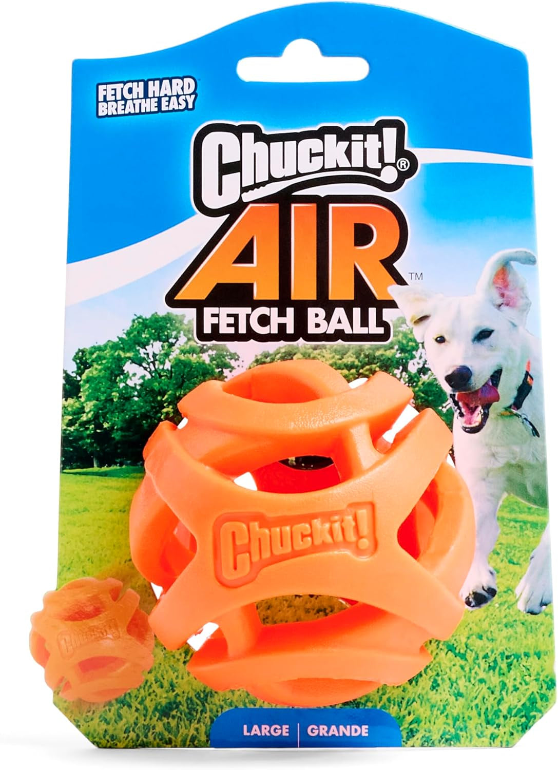 Air Fetch Ball Dog Toy - Size Large - for Dogs 60-100 Lbs - Bouncy and Durable - Hollow Design - 3-Inch Diameter - Pack of 1