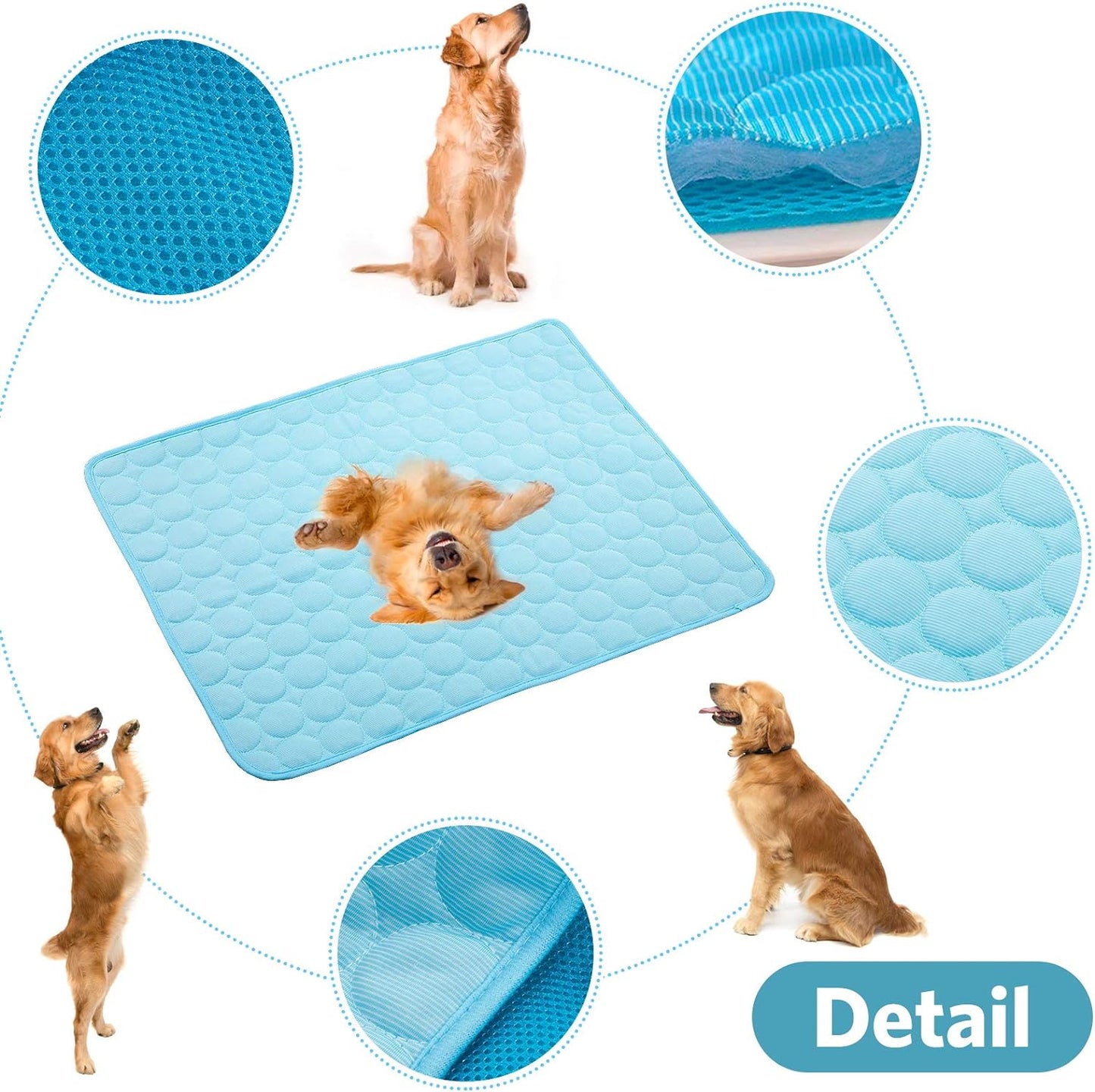 Dog Cooling Mat Dog Cooling Pad Self Cooling Blanket, Washable Cooling Mat for Dogs, Pet Cooling Mat Keeps Pets Cool in Summer Heat, Resuable Fabric Cooling Mat 28X22Inch/70X55Cm