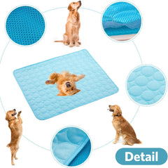 Dog Cooling Mat Dog Cooling Pad Self Cooling Blanket, Washable Cooling Mat for Dogs, Pet Cooling Mat Keeps Pets Cool in Summer Heat, Resuable Fabric Cooling Mat 28X22Inch/70X55Cm