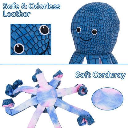 Octupus Squeaky Dog Toys, Blue Interactive Dog Toys, Funny Dog Toy, Tug of War Dog Toy for Dogs, Blue