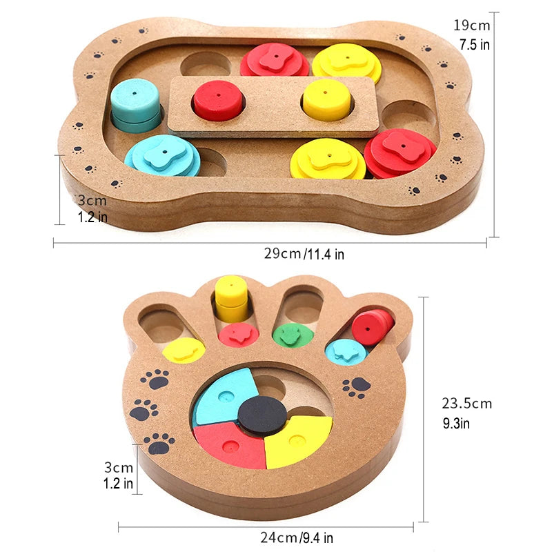 Multifunctional Pet Dog Puzzle Toy Wood Feeder Iq Training Dog Toys Education Slow Feeding Interactive Puzzle Dispenser Games