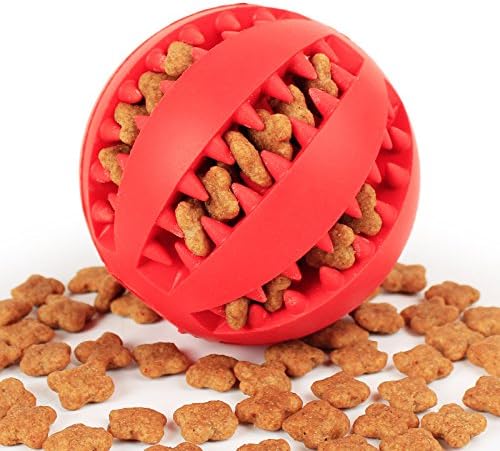 Dog Treat & Tooth Cleaning Toy Ball (Pink) 2.8"