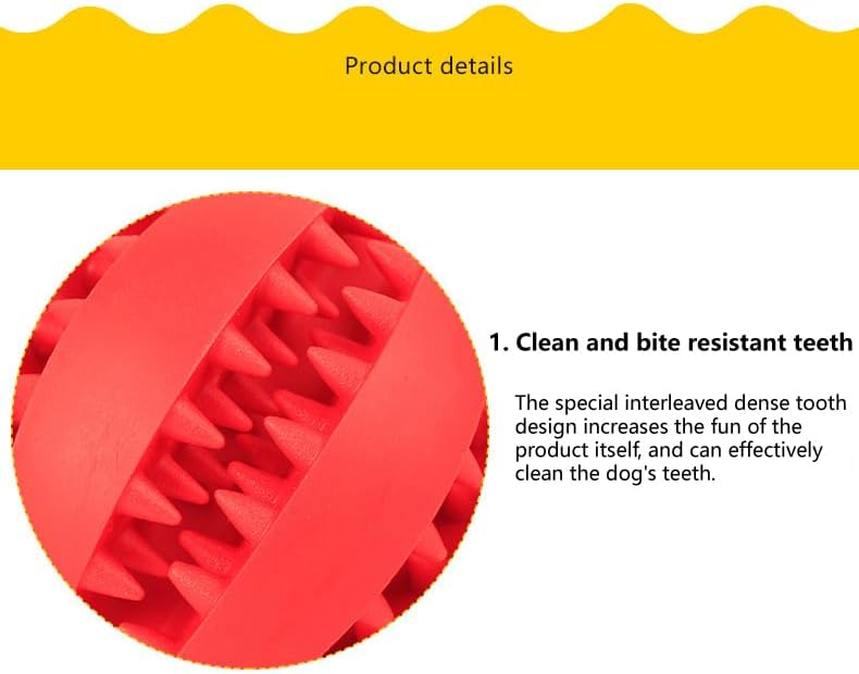 Dog Treat & Tooth Cleaning Toy Ball (Pink) 2.8"