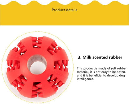 Dog Treat & Tooth Cleaning Toy Ball (Pink) 2.8"