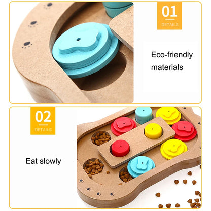 Multifunctional Pet Dog Puzzle Toy Wood Feeder Iq Training Dog Toys Education Slow Feeding Interactive Puzzle Dispenser Games