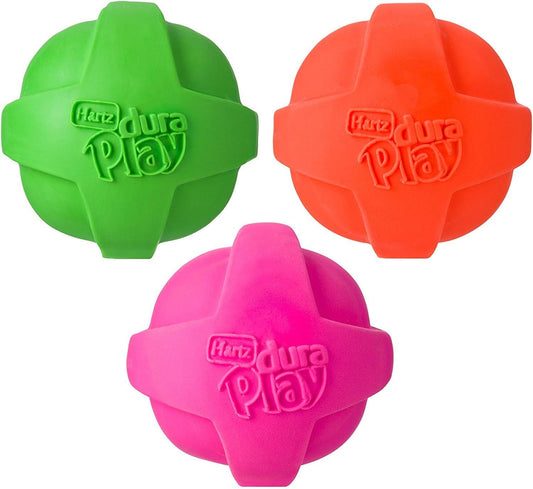 Dura Play Ball for Medium to Large Dogs Assorted Color, 3 Dura Play Balls