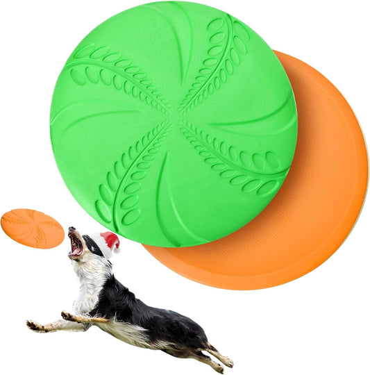 2 Pack Dog Flying Disc (Orange & Green)