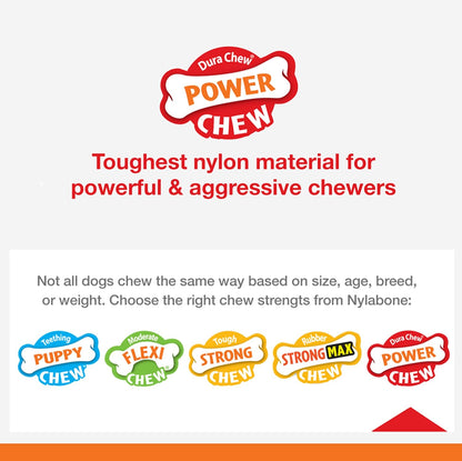 Original Bone Power Chew Toy for Dogs, Durable Dog Toys for Aggressive Chewers, Flavor Frenzy Chili Cheese Dog, Popcorn, & Cherry, Small - up to 25 Ibs, 3 Pack