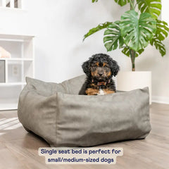 Pupprotector™ Faux Leather Memory Foam Dog Car Bed - Slate Gray