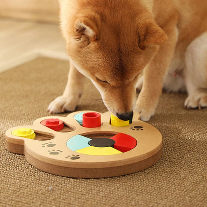 Multifunctional Pet Dog Puzzle Toy Wood Feeder Iq Training Dog Toys Education Slow Feeding Interactive Puzzle Dispenser Games