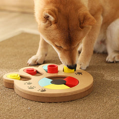 Multifunctional Pet Dog Puzzle Toy Wood Feeder Iq Training Dog Toys Education Slow Feeding Interactive Puzzle Dispenser Games