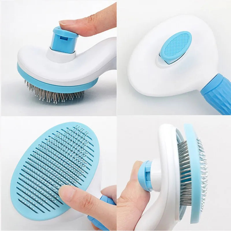 Dog Brush Pet Comb Dog Hair Remover Comb Cat Grooming Comb Pet Self Cleaning Slicker Brush for Dogs Cats Pet Cleaning Supplies