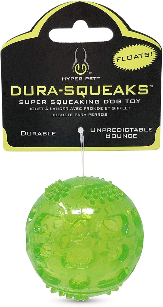 Durasqueak Dog Ball Toy Green 2.5 Inch