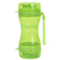 2-In-1 Pet Water Bottle for Dogs and Cats, Out Going Portable Food and Water Plastic Bottle, Outdoor Walking Food Storage Bottle