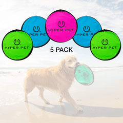 Flippy Flopper 9" Flying Disc Soft Dog Toy, Floats in Water & Safe on Teeth, for All Breeds, Pack of 5 (Colors May Vary)