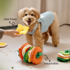 Dog Toys Dog Hide Food Burger Shaped Toy Encourage Training Puzzle Pet Slow Feeder Pet Sniffing Training Puzzle Toys