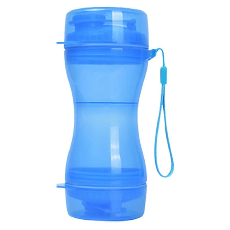 2-In-1 Pet Water Bottle for Dogs and Cats, Out Going Portable Food and Water Plastic Bottle, Outdoor Walking Food Storage Bottle