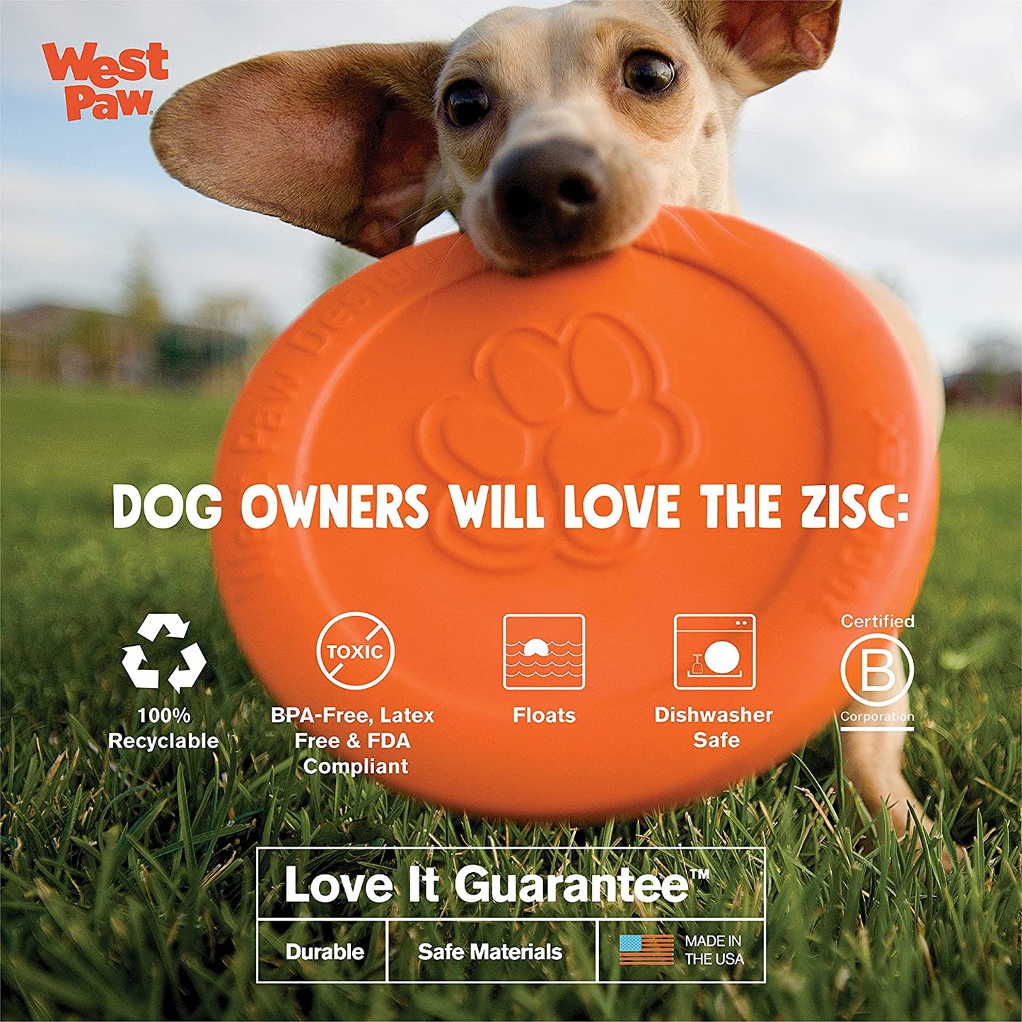 Zogoflex Zisc Dog Flying Disc, High Flying Aerodynamic Disc for Dogs Puppy – Lightweight, Floatable Disc for Fetch, Tug of War, Catch, Play – Doubles as Food/Water Bowl, Large 8.5", Glow