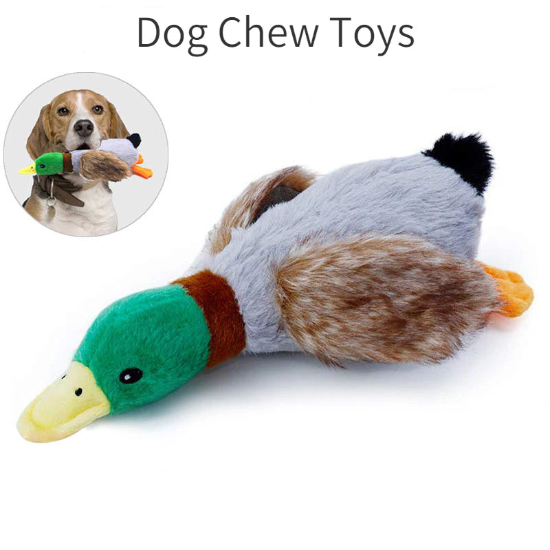 Dog Chew Toys Cute Plush Duck Sound Toy Stuffed Squeaky Animal Squeak Dog Toy Cleaning Tooth Dog Chew Rope Toys