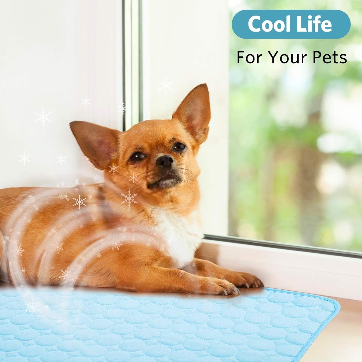 Dog Cooling Mat Dog Cooling Pad Self Cooling Blanket, Washable Cooling Mat for Dogs, Pet Cooling Mat Keeps Pets Cool in Summer Heat, Resuable Fabric Cooling Mat 28X22Inch/70X55Cm