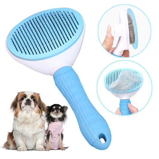 Dog Brush Pet Comb Dog Hair Remover Comb Cat Grooming Comb Pet Self Cleaning Slicker Brush for Dogs Cats Pet Cleaning Supplies